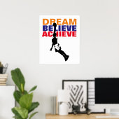 Poster Rêve Motivation Croire Atteindre Basketball (Bureau à domicile)