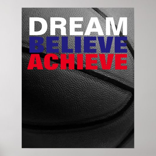 Poster Rêve Motivation Croire Atteindre Basketball (Devant)
