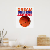 Poster Rêve Motivationnel Croire Atteindre Basketball (Cuisine)