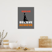 Poster Rêve Motivationnel de basket-ball Croire Atteindre (Cuisine)