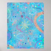 Poster Rêve Pastels Bleus Abstrait  (Devant)