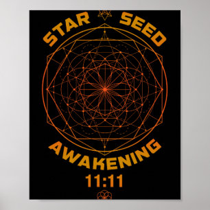 Poster Réveil de la graine stellaire 1111 Géométrie sacré
