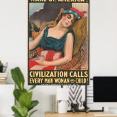Poster Réveillez l'Amérique ! Vintage (Bureau à domicile)