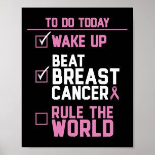 Poster Réveillez-Vous Battre le Cancer du Sein Règne sur