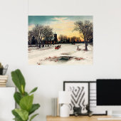 Poster Réveillon de Noël, 1889, peinture vintage, (Bureau à domicile)