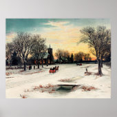 Poster Réveillon de Noël, 1889, peinture vintage, (Devant)