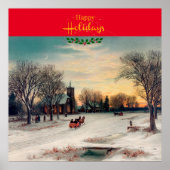 Poster Réveillon de Noël, célèbre peinture, (Devant)