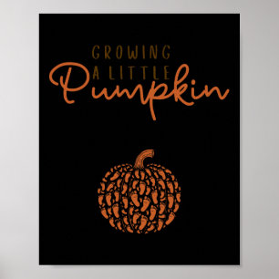 Poster Révélation de grossesse d'un petit citrouille Hall