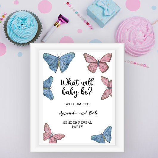 Poster Révélation du sexe de bébé, bienvenue