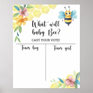 Poster Révélation du sexe de l'abeille garçon ou fille gr