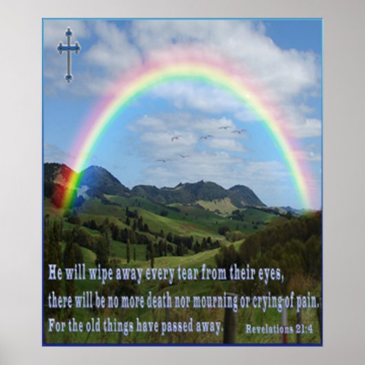 Poster Revelations scripture 21:4 (Voorkant)