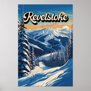 Poster Revelstoke Canada Hiver Vintage