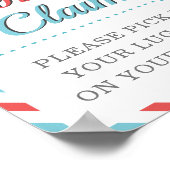 Poster Revendication de bagages bleu rouge Voyage Avion F (Coin)