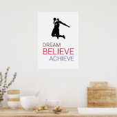 Poster Rêver croire atteindre le basket-ball (Cuisine)