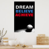 Poster Rêver Croire Atteindre Motivational Basketball (Cuisine)