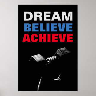 Poster Rêver Croire Atteindre Motivational Bodybuilding