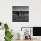 Poster rêver, croire, atteindre, réussir (Bureau à domicile)
