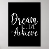 Poster Rêver, Croire, Réaliser - Gym, Hustle, Succès (Devant)