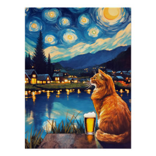 Poster Rêver de houblon et d'étoiles Nuit Starry
