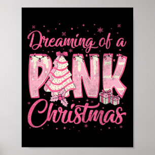 Poster Rêver D'Un Gâteau De Noël Rose Fantastique Noël