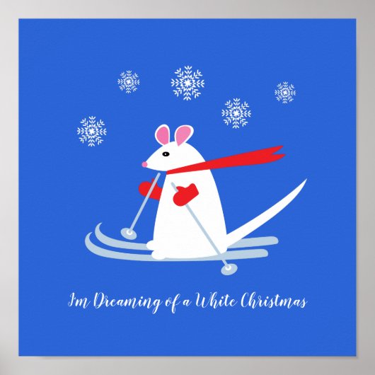 Poster Rêver d'un Noël blanc - Souris de ski (Devant)