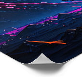 Poster Rêver d'un paysage néon d'un autre univers (Coin)