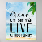 Poster Rêver sans peur Thème de plage (Devant)