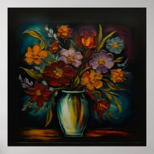 Poster Rêverie florale peinte à l'huile