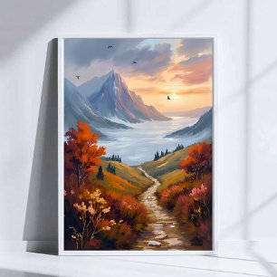 Poster Rêveries d'automne Paysage de montagne automnal