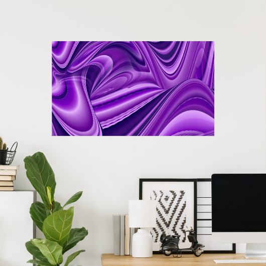 Poster Rêves arc-en-ciel à fleurs violettes (Bureau à domicile)