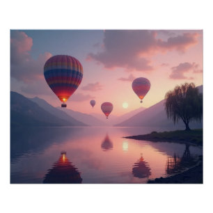 Poster Rêves d'aventure en montgolfière