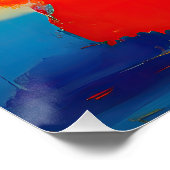 Poster "Rêves de Cobalt" Art Abstrait (Coin)