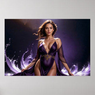 Poster Rêves de la femme séduisante des eaux violettes 1