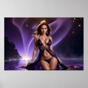 Poster Rêves de la femme séduisante des eaux violettes 2