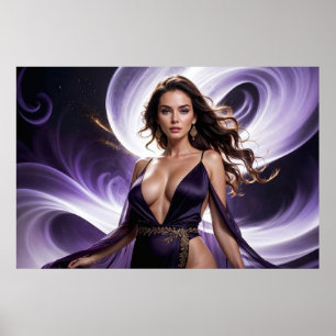 Poster Rêves de la femme séduisante des eaux violettes 3