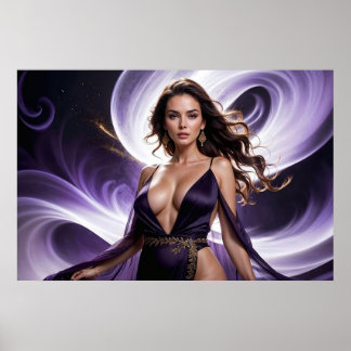 Poster Rêves de la femme séduisante des eaux violettes 3