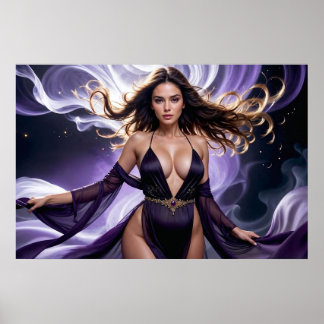 Poster Rêves de la femme séduisante des eaux violettes 4