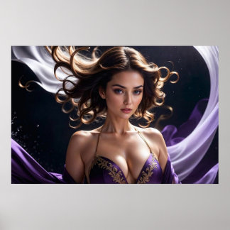 Poster Rêves de la femme séduisante des eaux violettes 5