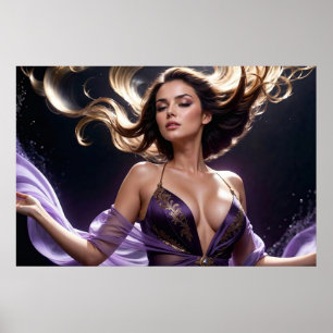 Poster Rêves de la femme séduisante des eaux violettes 6