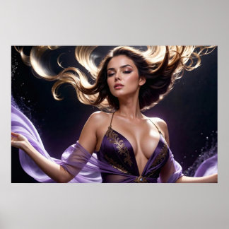 Poster Rêves de la femme séduisante des eaux violettes 6