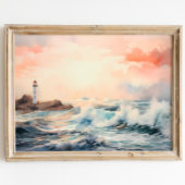 Poster Rêves de phare : Peinture d'aquarelle côtière