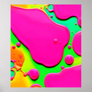Poster Rêves liquides abstraits au néon