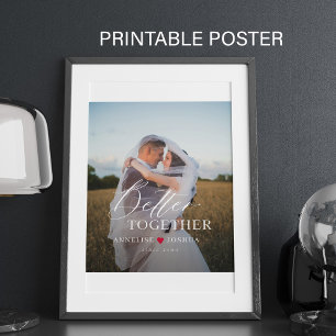Poster Revêtement de photo de couple élégant et moderne