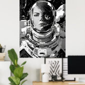 Poster Rêveuse galactique : Astronaut Girl (Bureau à domicile)