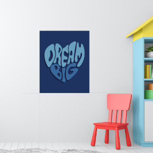 Poster Rêvez Grand: Citation Espace Bleu Foncé