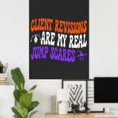 Poster Révisions drôles de client d'Halloween de concepte (Bureau à domicile)
