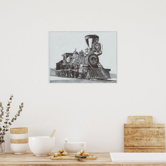 Poster "Révolution industrielle" Dessin d'encre de Locomo (Cuisine)