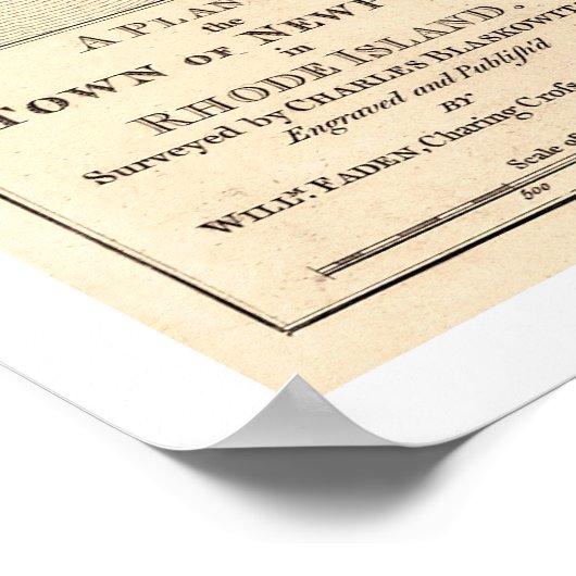 Poster Revolutionary War Newport Map - 1777 (Coin)