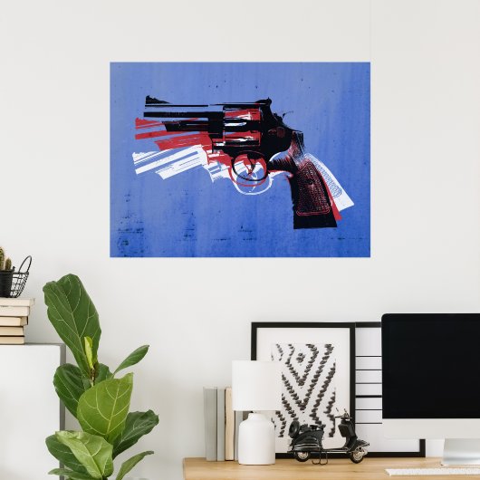 Poster Révolver en blanc (Bureau à domicile)