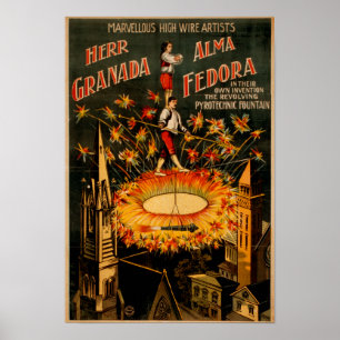 Poster Revolving Pyrotechnic Fountain High Wire